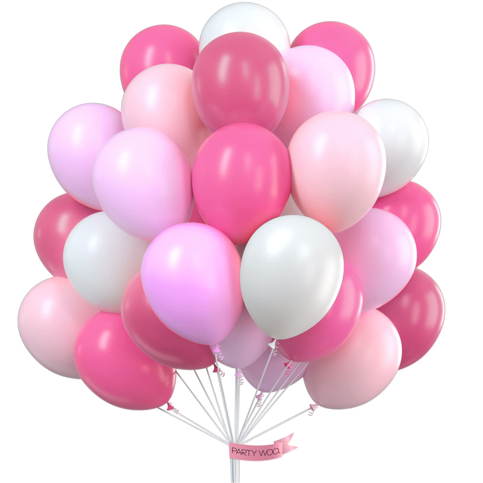 100 Pink Balloons for Parties with Electric Balloon Pump - Birthday Decorations, Baby Showers, Wedding & Celebration Supplies