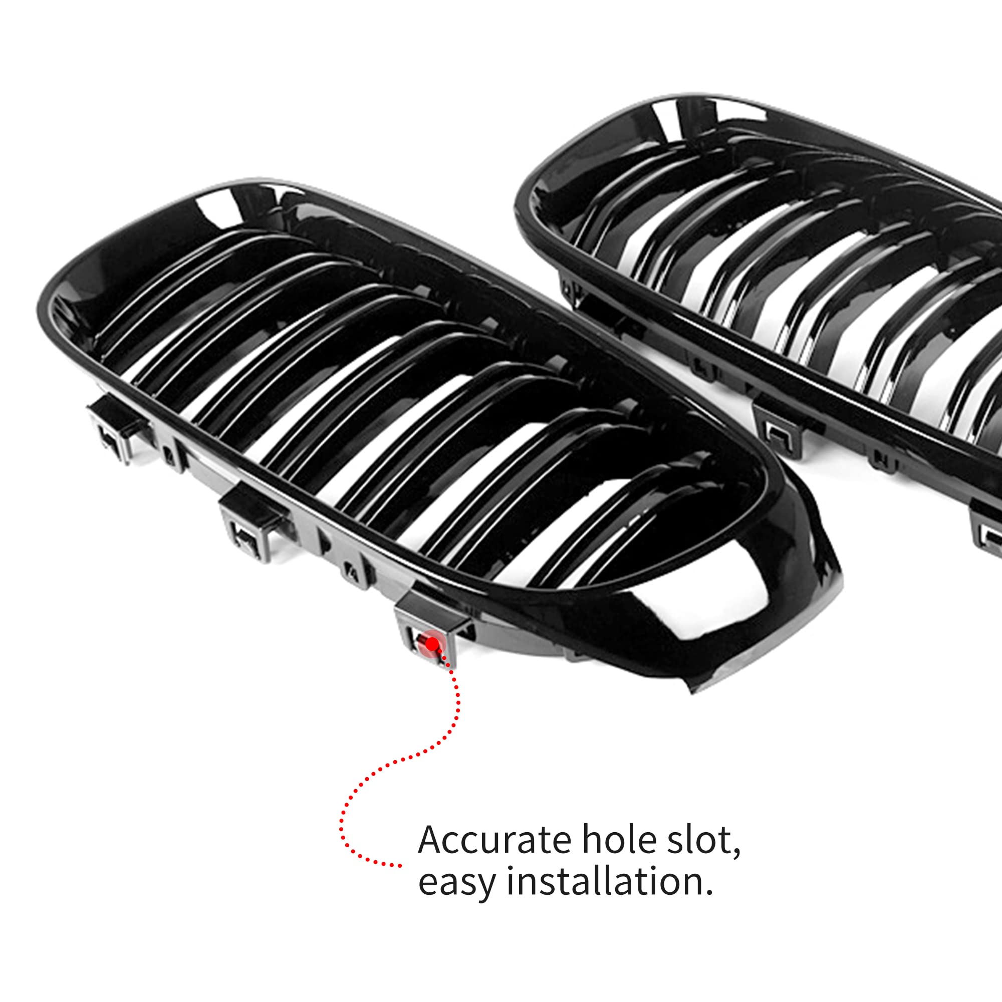 ABS Gloss Black Front Replacement Kidney Grille for BMW 3 Series GT F34 - Perfect Fit & Easy Installation for Enhanced Style & Protection