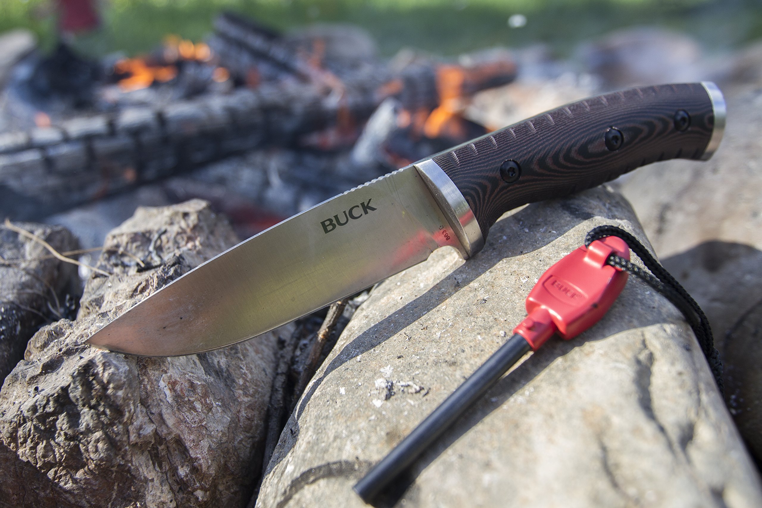Buck Knives 863 Large Selkirk Fixed Blade Survival Knife with Fire Starter & Nylon Sheath - Outdoor Camping, Hunting, Bushcraft & Emergency Preparedness Tool