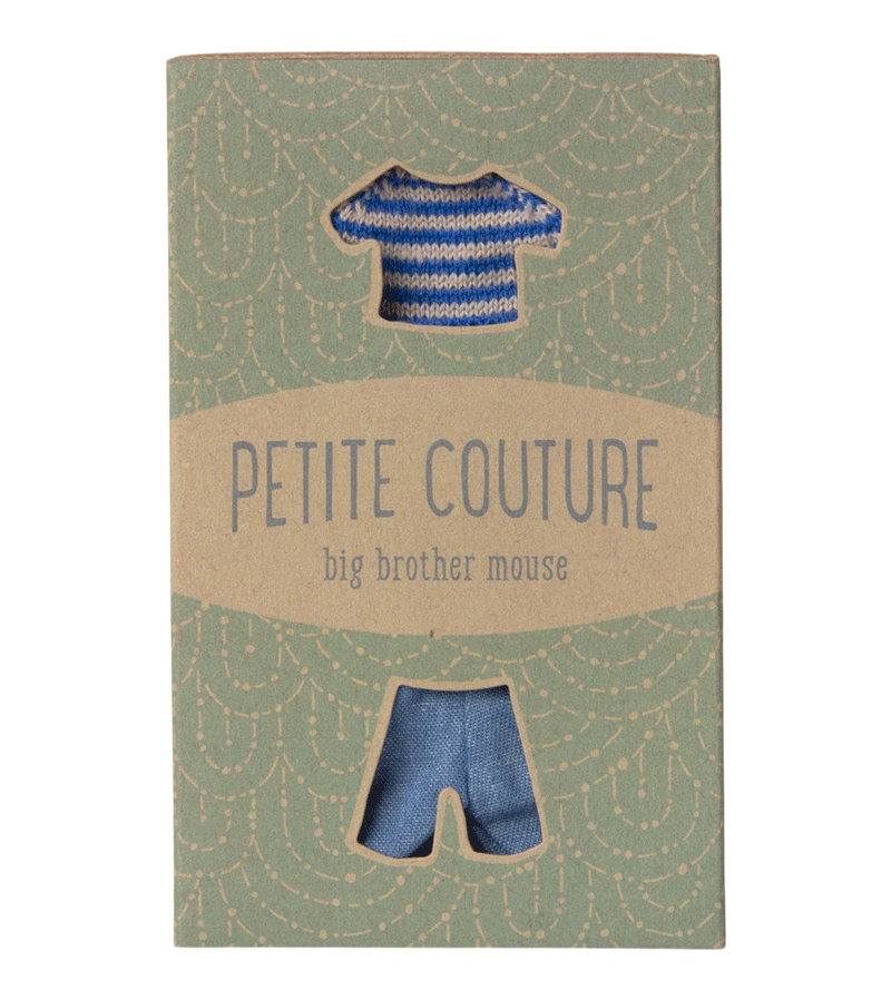 Maileg Knitted Sweater and Pants Set for Big Brother Mouse - Cozy Winter Outfit for Stuffed Animals & Dolls | Perfect for Playtime, Photo Shoots & Gift Giving