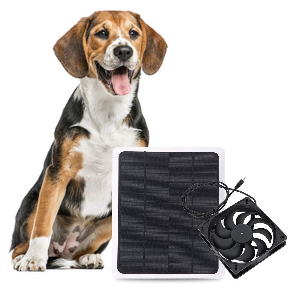 High-Efficiency Solar Panels & Solar Powered Fan with USB Port - Renewable Energy for Greenhouse, Pet House, Car, RV & Outdoor Camping