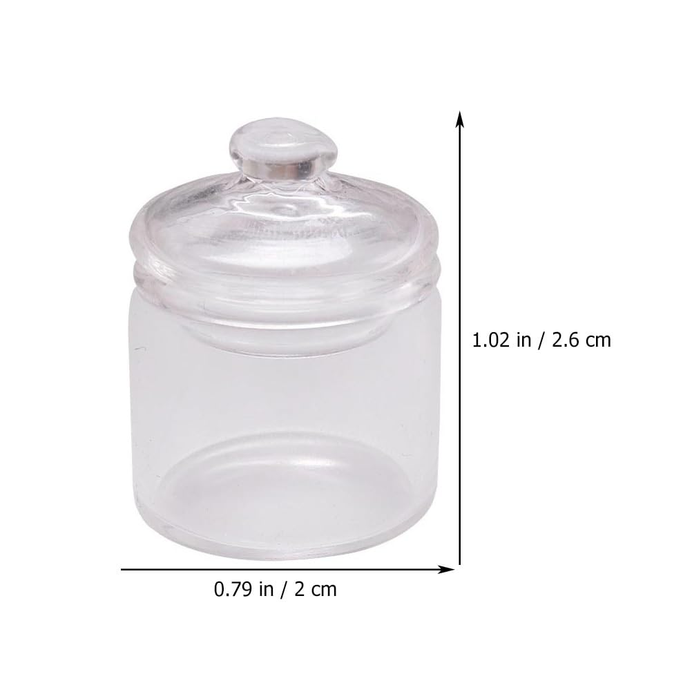 Mini Clear Glass Apothecary Jars - 1:12 Scale Dollhouse Accessories, Elegant Candy Buffet Display Canisters for Wedding, Party & Home Decor (2-Piece Set) - Perfect for Miniature Displays, Candy Storage, and DIY Craft Projects
