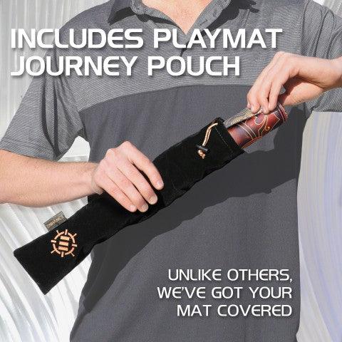 Premium Stitched Edge TCG Playmat with Flames Design - Durable Non-Slip Game Mat for Magic: The Gathering, Pokémon & Yu-Gi-Oh! Card Games - Perfect for Tournaments, Casual Play & Collectors