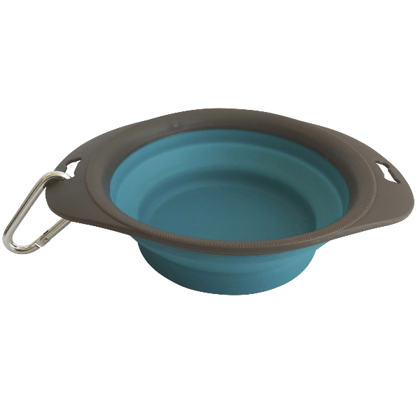 M PETS On The Road Foldable Bowl - Portable Collapsible Dog & Cat Food Water Dish for Travel, Hiking, Camping - BPA Free Pet Feeding Bowl for Outdoor Adventures