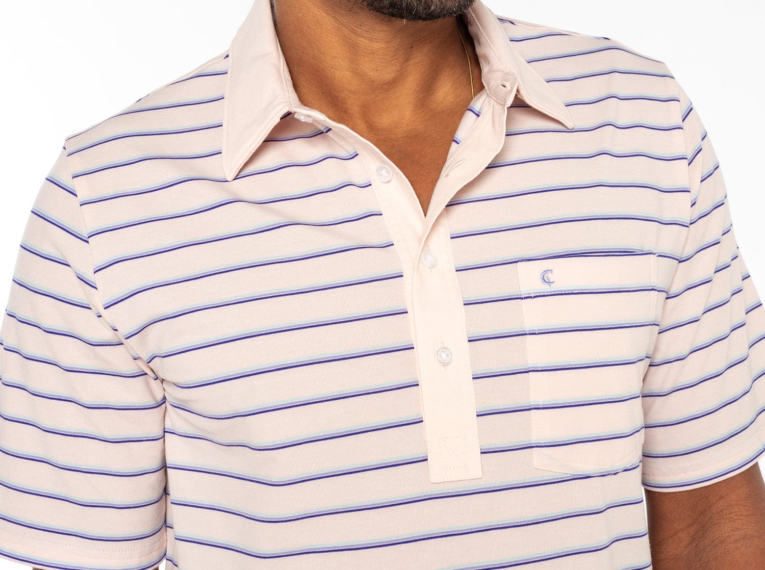 Performance Players Shirt - Lee Stripe Peach - Breathable & Comfortable for Sports & Casual Wear