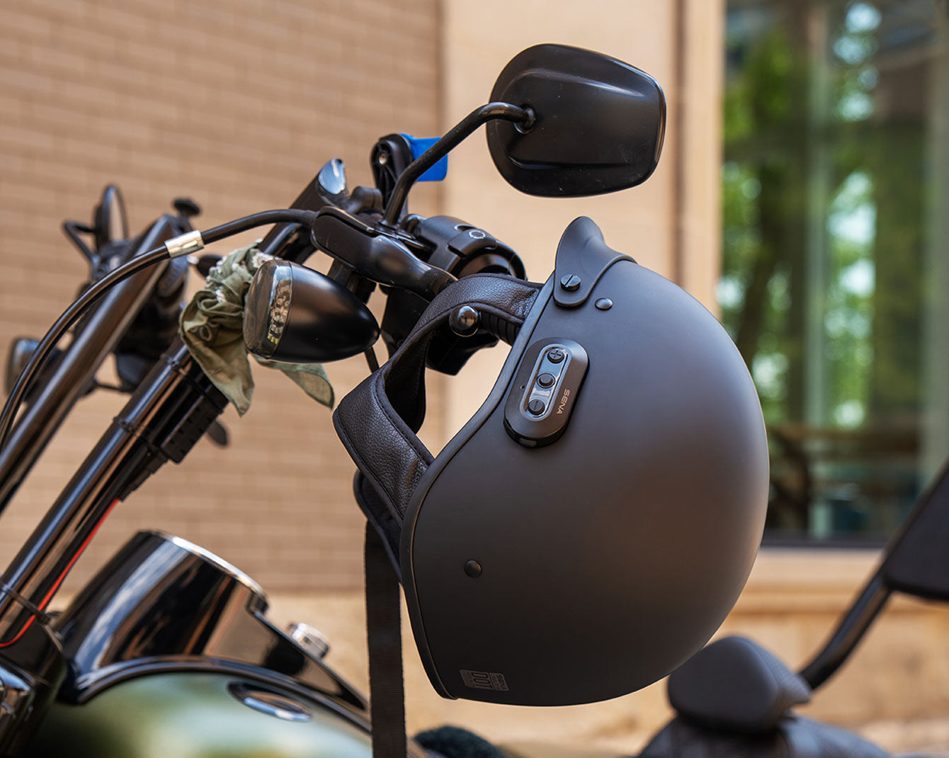 SENA Cavalry 2 Bluetooth Half Helmet for Motorcycle Riders - Lightweight DOT Approved Bike Helmet with Built-in Speakers & Mic - Perfect for Commuting, Touring and Urban Riding