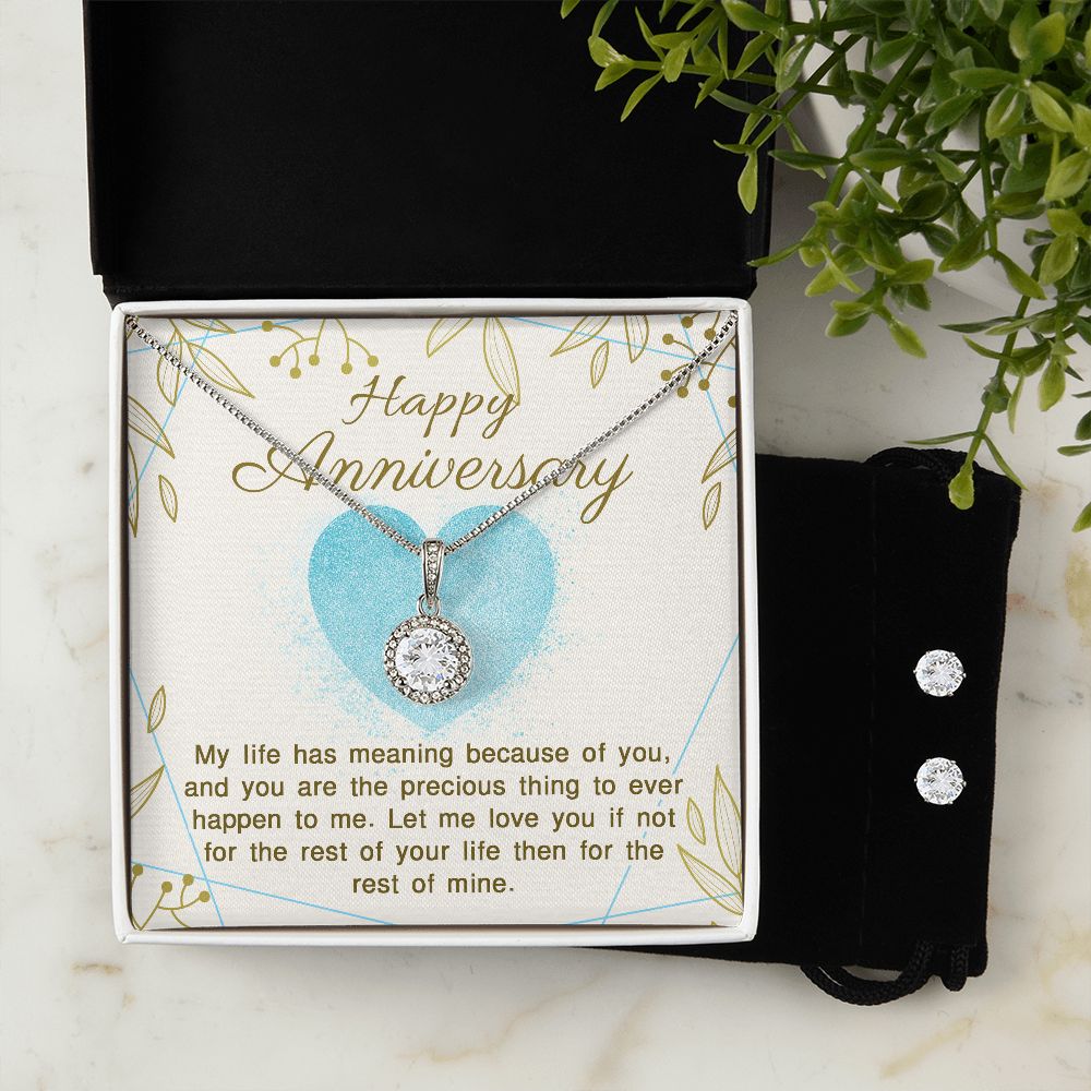 Eternal Hope Cubic Zirconia Anniversary Jewelry Set - Necklace & Earrings Gift for Women, Perfect for Valentine's Day, Mother's Day & Romantic Occasions