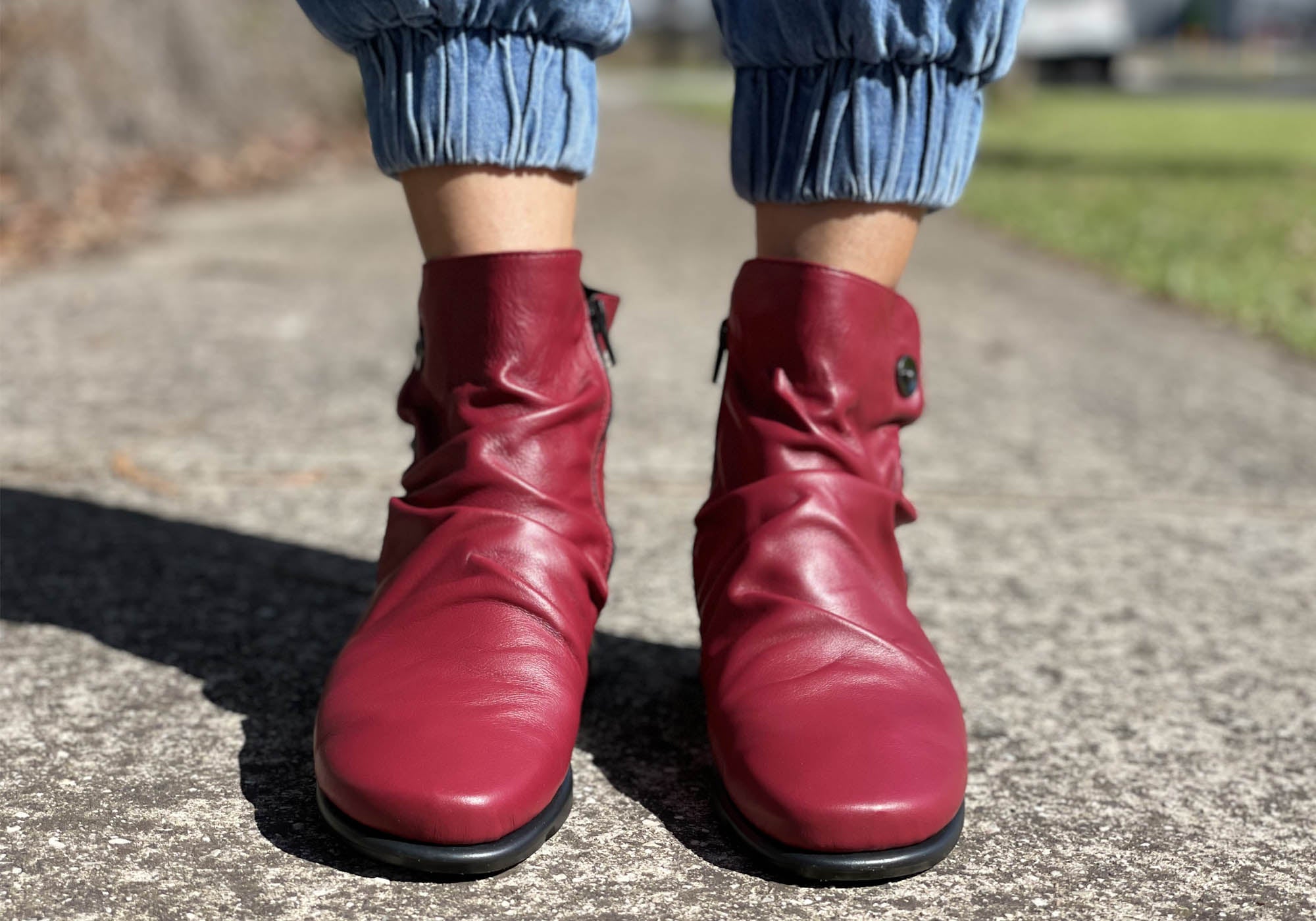 Flex & Go Loz Women's Comfortable Leather Ankle Boots - Made in Portugal - Perfect for Work, Travel & Casual Wear