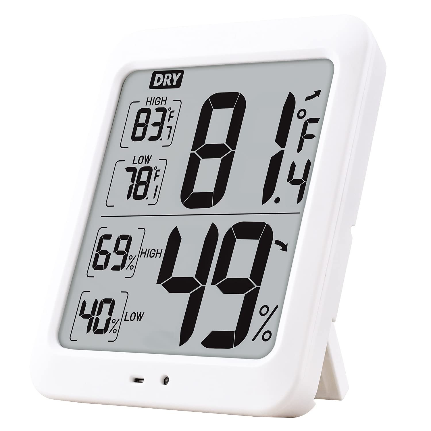 TXL Large Digital Hygrometer & Indoor Thermometer with Humidity Gauge - Smart Room Temperature & Humidity Sensor with Touch LCD Backlight for Home, Office, Warehouse, Greenhouse, Garden & Wine Cellar | Monitor Climate Conditions for Comfort & Preservation