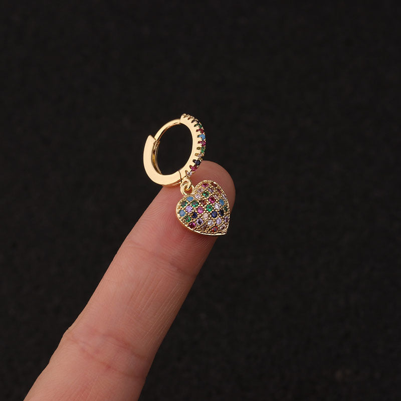 18K Gold Plated Colorful Palm Tree CZ Cartilage Hoop Earrings for Women - Trendy Summer Beach Jewelry Gift for Parties & Vacations