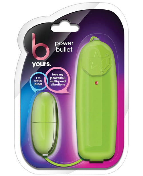 BYours Power Bullet Vibrator with Wired Remote Control - Lime Green Adult Toy for Couples Play & Solo Pleasure - Perfect for Bedroom Fun, Travel & Discreet Use