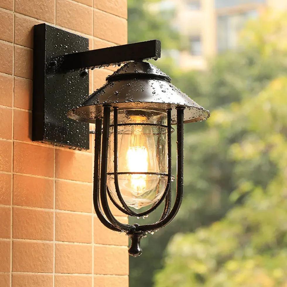 Black Glass Outdoor Corner Lighting - Waterproof & Durable for Patio, Garden, Deck, and Porch Decor