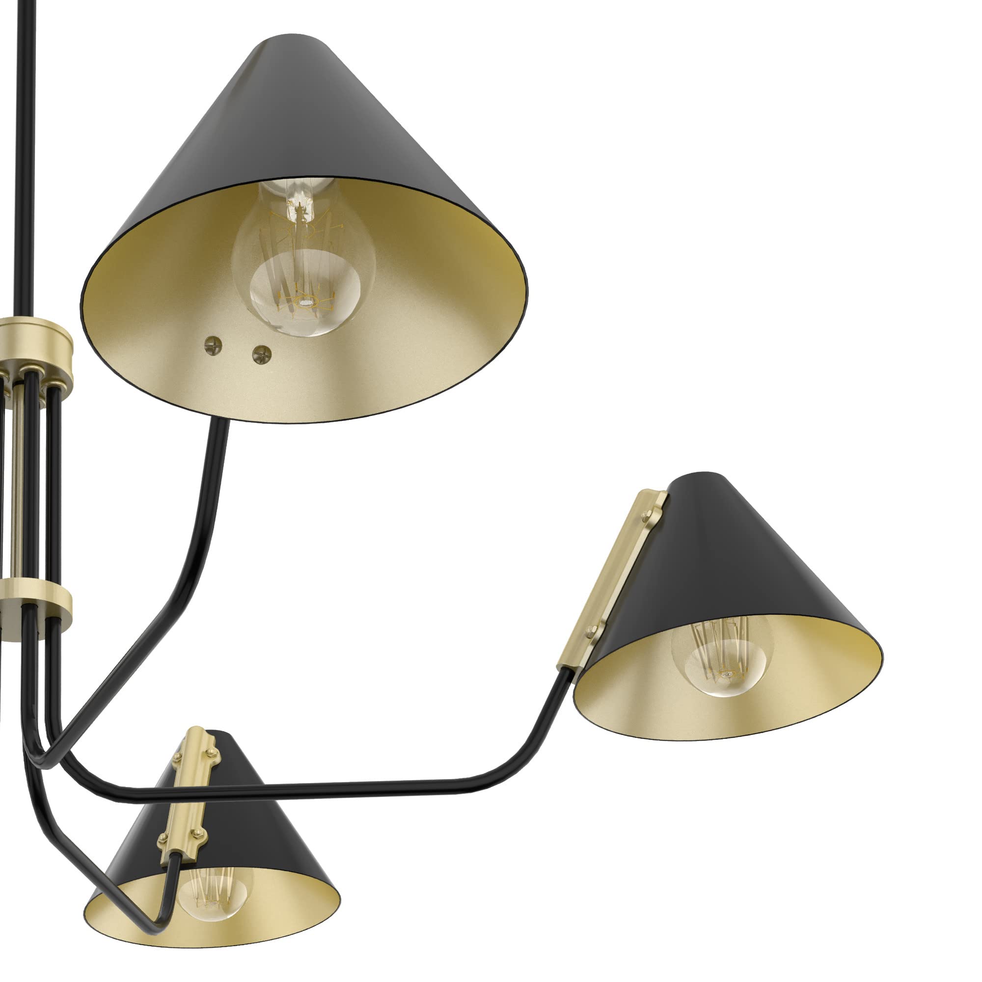 Hunter Fan Company 19195 Grove Isle 5-Light Matte Black Chandelier - Modern Ceiling Light Fixture for Dining Room, Bedroom, or Living Room Decor