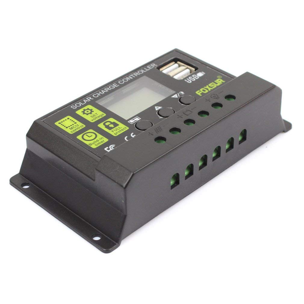 20A Solar Charge Controller with LCD & Dual USB for RV/Camping