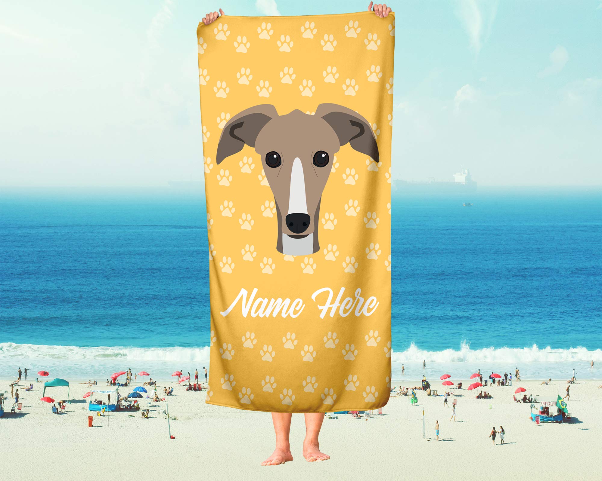 Personalized Italian Greyhound Beach & Bath Towels - Large & Medium Sizes - Custom Dog Lover Towels for Travel, Pool, Spa & Home Use - Perfect for Adults & Kids
