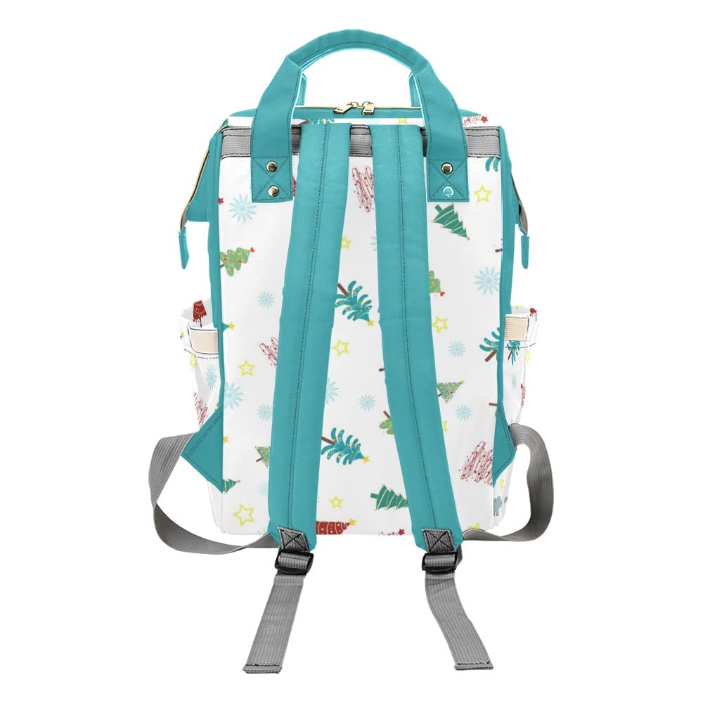 Personalized Christmas Tree Diaper Backpack with Name - Custom Travel Nappy Bag for Moms | Baby Essentials Organizer for Holidays, Outings & Daily Use