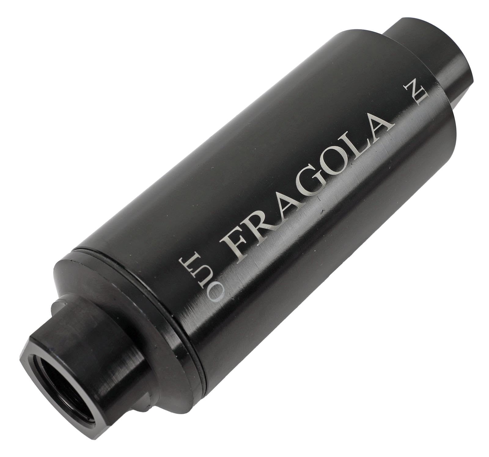 Fragola Performance Systems 960003-BL High Flow Fuel Filter #10 AN Inlet/Outlet 40 Micron Black - Compatible with Racing, Marine & Performance Vehicles