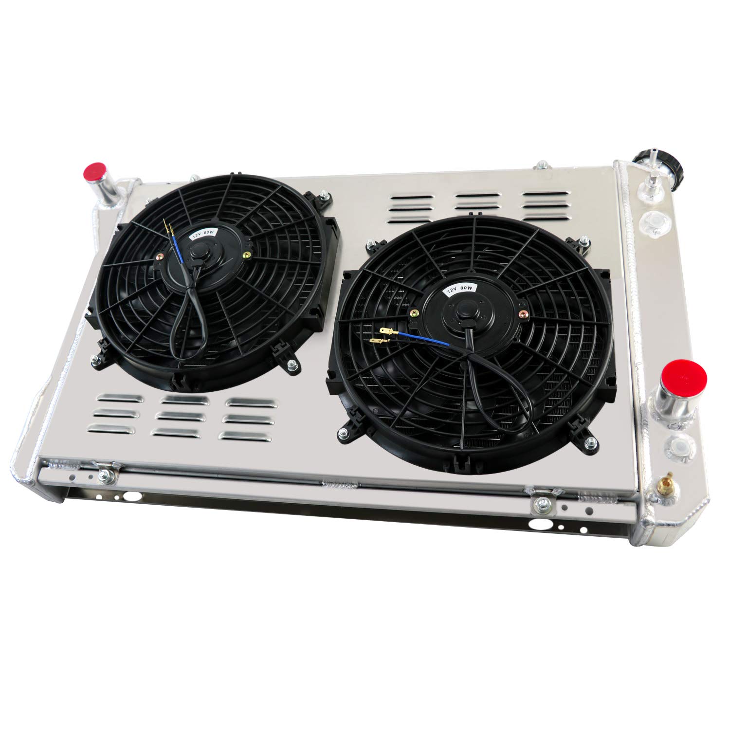 ALLOYWORKS 4-Row Core All-Aluminum Radiator with Dual 12