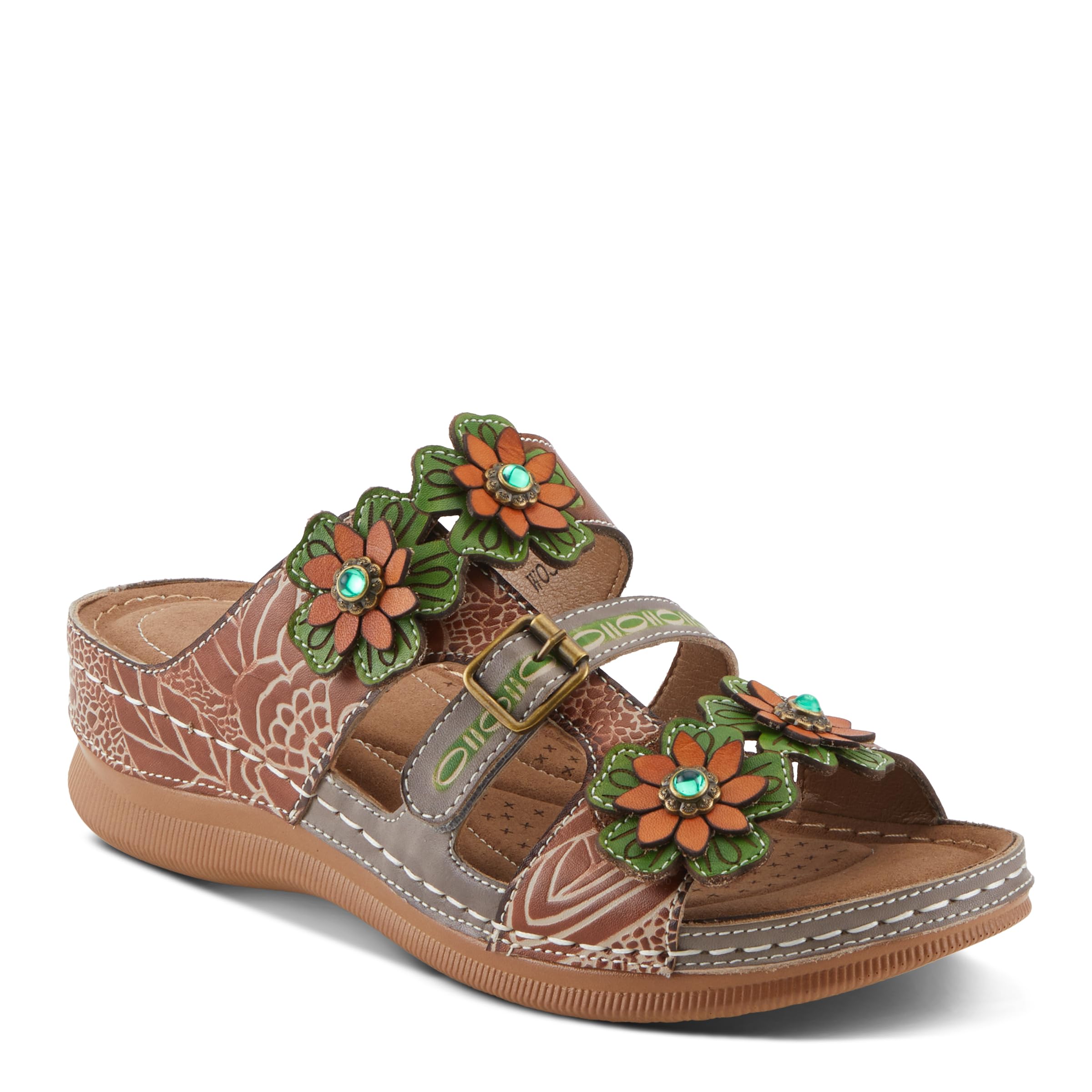Spring Step L'Artiste Women's BRASH Hand-Painted Leather Sandals - Fashionable & Comfortable Summer Sandals for Beach, Vacation and Casual Outings
