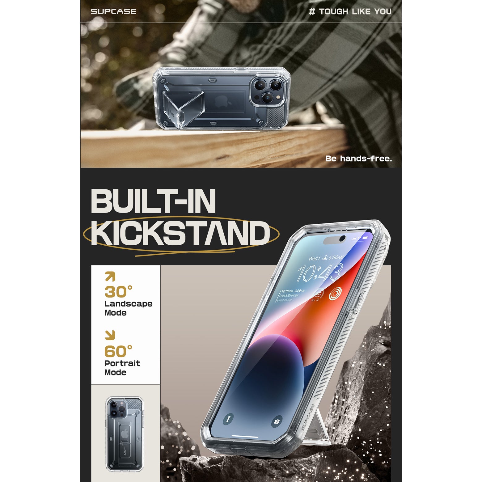 iPhone 15 Pro 6.1 Inch Unicorn Beetle Pro Rugged Case - Clear Protective Cover with Military-Grade Drop Protection | Perfect for Outdoor Adventures, Construction Work & Extreme Sports