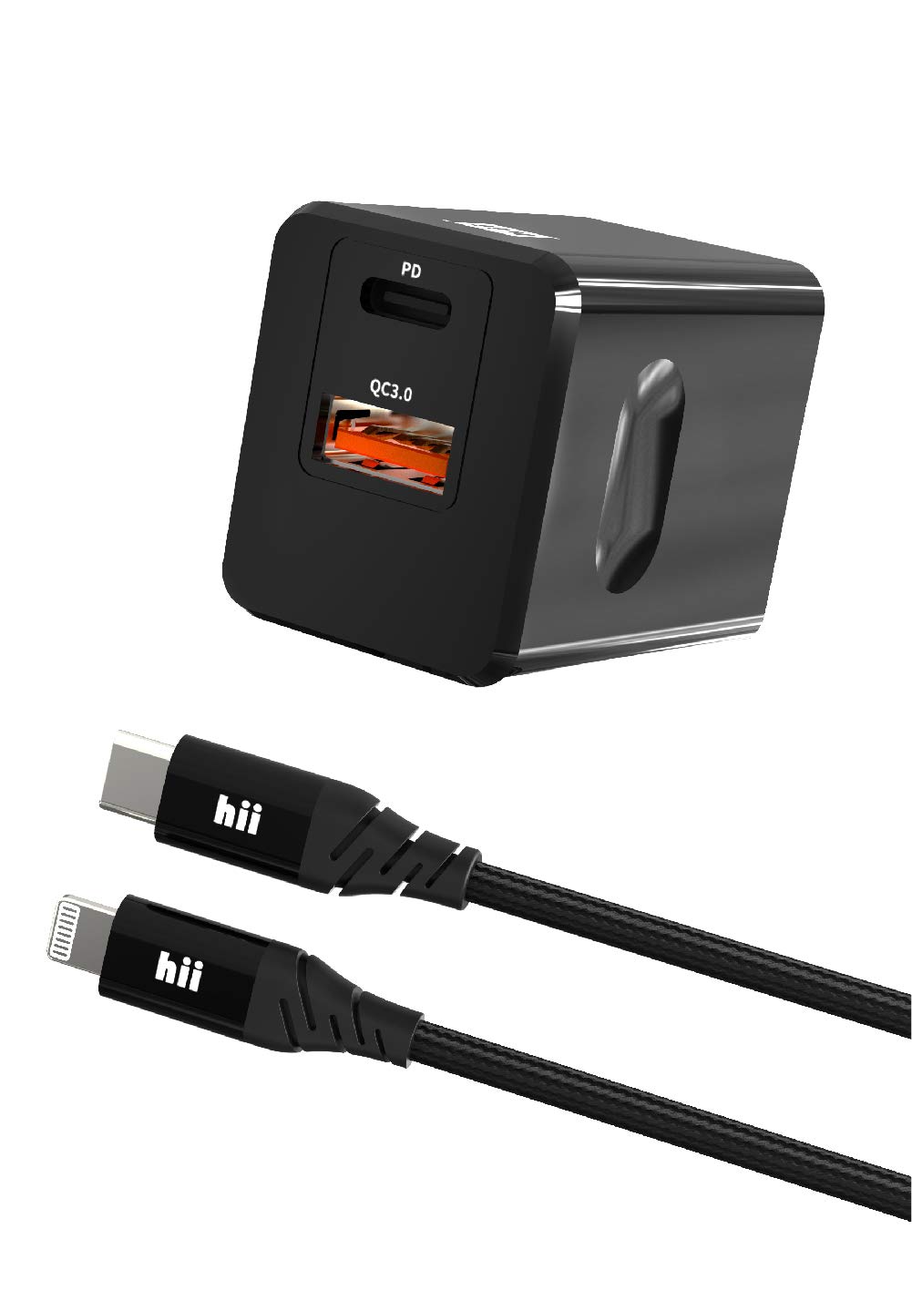20W USB C Fast Charger with MFi Certified Cable - Dual Port PD/QC3.0 Wall Charger for iPhone 12/Pro/Max, iPad Pro, AirPods Pro - Perfect for Travel, Office & Home Fast Charging