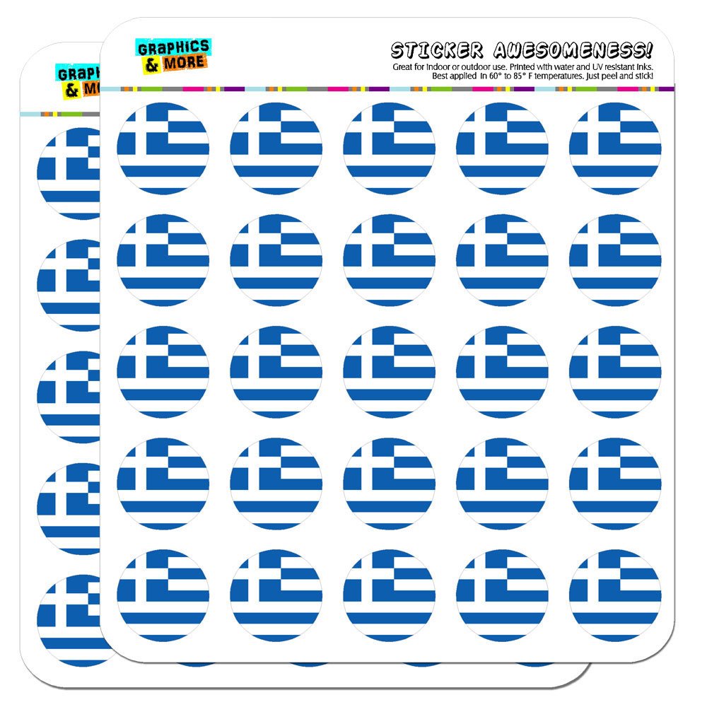 Greece National Country Flag 1 Inch Planner Stickers for Scrapbooking, Bullet Journal & Crafting - Opaque Vinyl Decals - Perfect for Travel Journals, DIY Projects & Stationery Decor