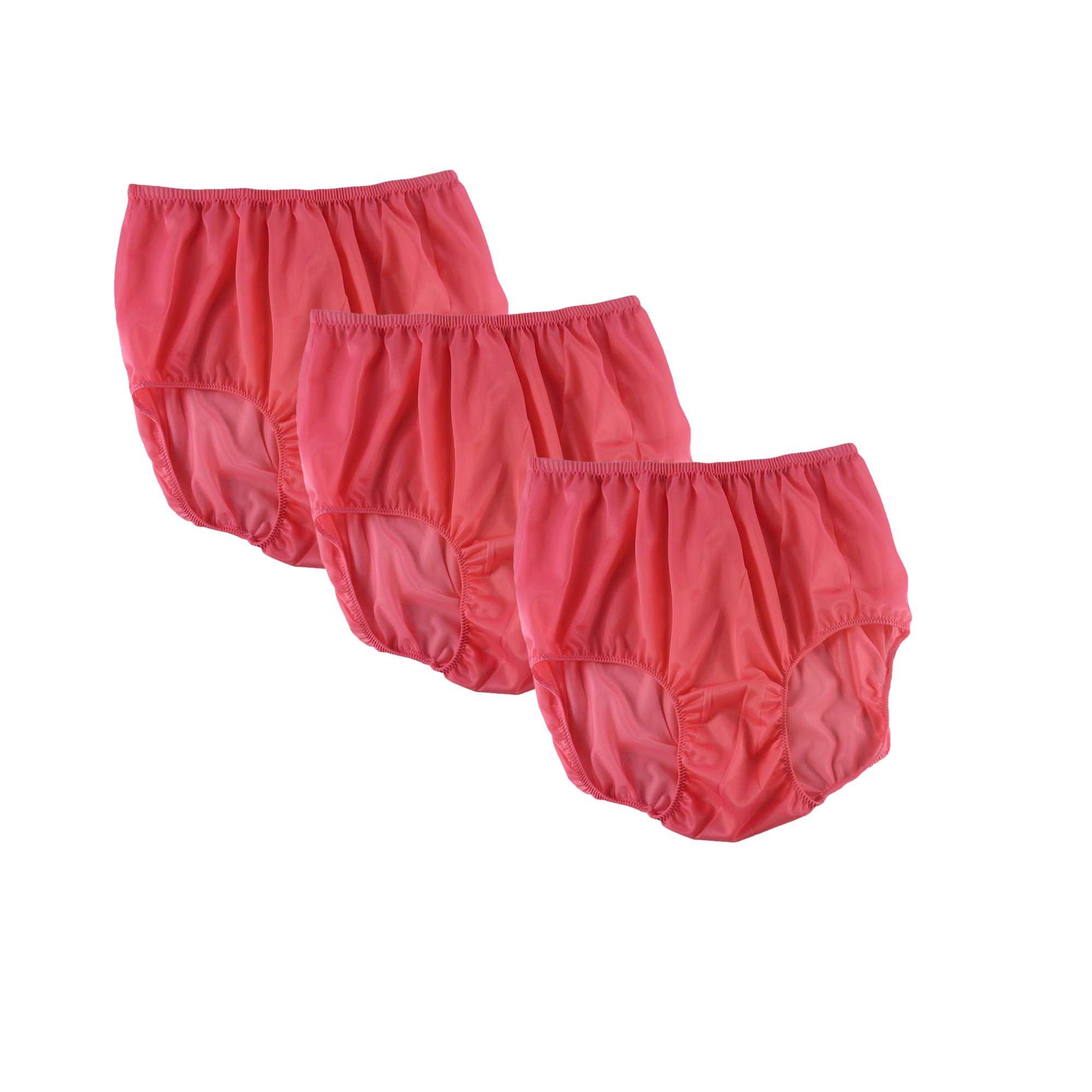 BB11 Light Pink Women's Plus Size High Waist Briefs - 3 Pack Silky Nylon Underwear for Everyday Comfort | Perfect for Work, Sleep & Lounge Wear