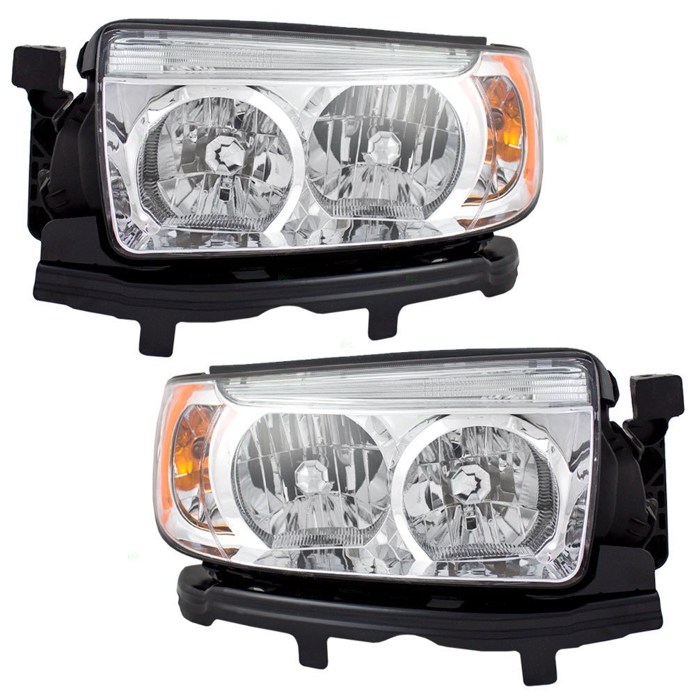 Brock Replacement Halogen Headlights & Headlamps for 2006-2008 Subaru Forester - Driver & Passenger Side (84001SA471, 84001SA461) - Perfect for Night Driving & Foggy Conditions