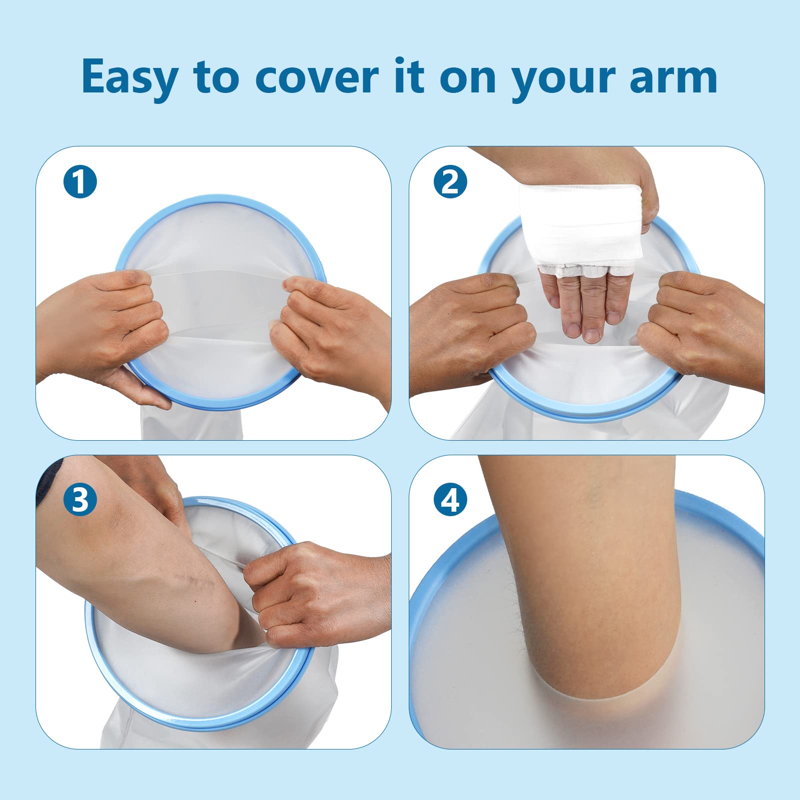 Waterproof Arm Cast Cover for Kids & Teens - Long Full Arm Shower Protector with Comfortable Watertight Seal - Reusable Post-Surgery Shower Sleeve for Bathing & Swimming Protection