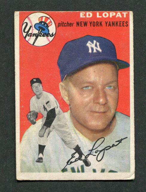 1954 Topps #5 Ed Lopat New York Yankees Baseball Card - Vintage MLB Collectible for Fans & Investors - Perfect for Display, Gifts, and Memorabilia Collections