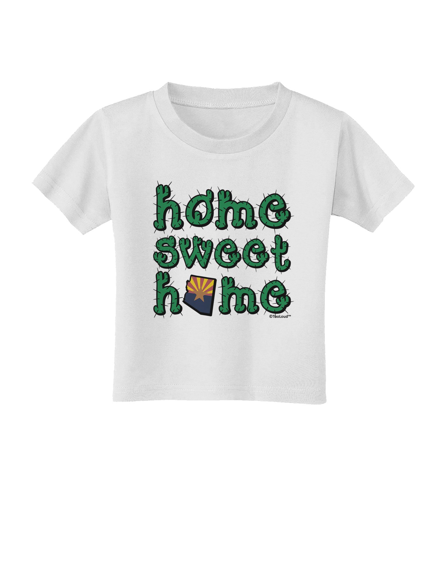 TOOLOUD Arizona Cactus & State Flag Toddler T-Shirt - Soft Cotton Baby Tee for Boys & Girls - Perfect for Playdates, Daycare & Family Outings