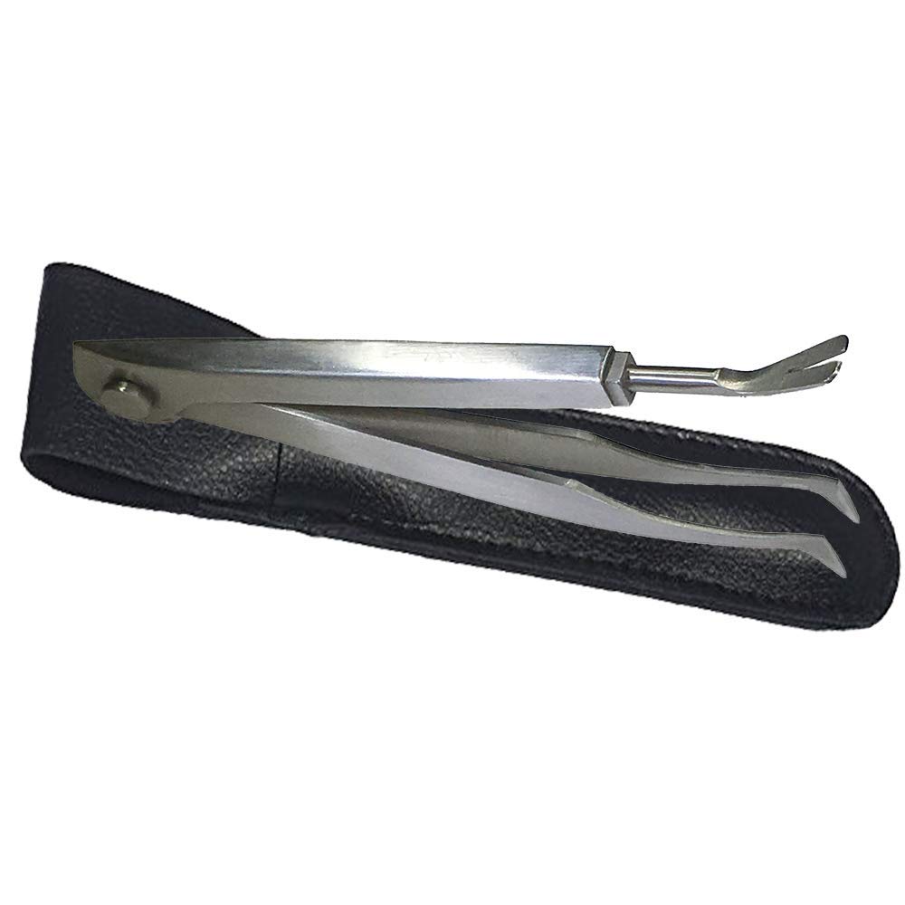 eTradewinds Tick Remover Tool Set - 2 Pack Stainless Steel Tick Removal Device with Leather Case | Safe & Hygienic Pet Tick Tweezers for Dogs, Cats | Perfect for Hiking, Camping & Outdoor Adventures