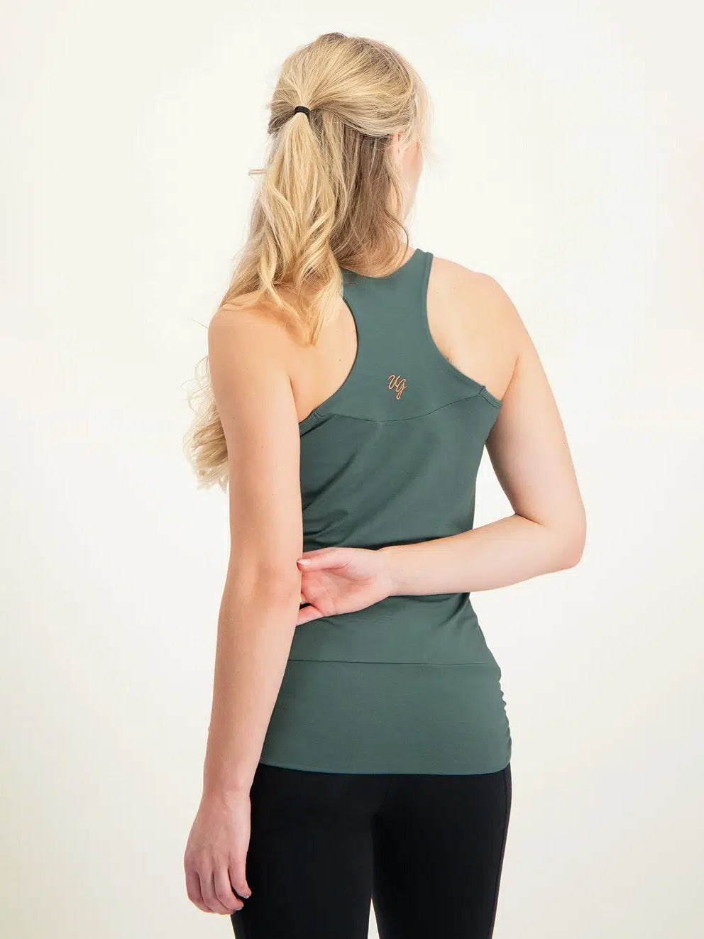 Urban Goddess Kami Yoga Tank Top - Women's Breathable Workout Shirt for Yoga & Fitness in Forest Green - Perfect for Gym, Studio & Outdoor Activities