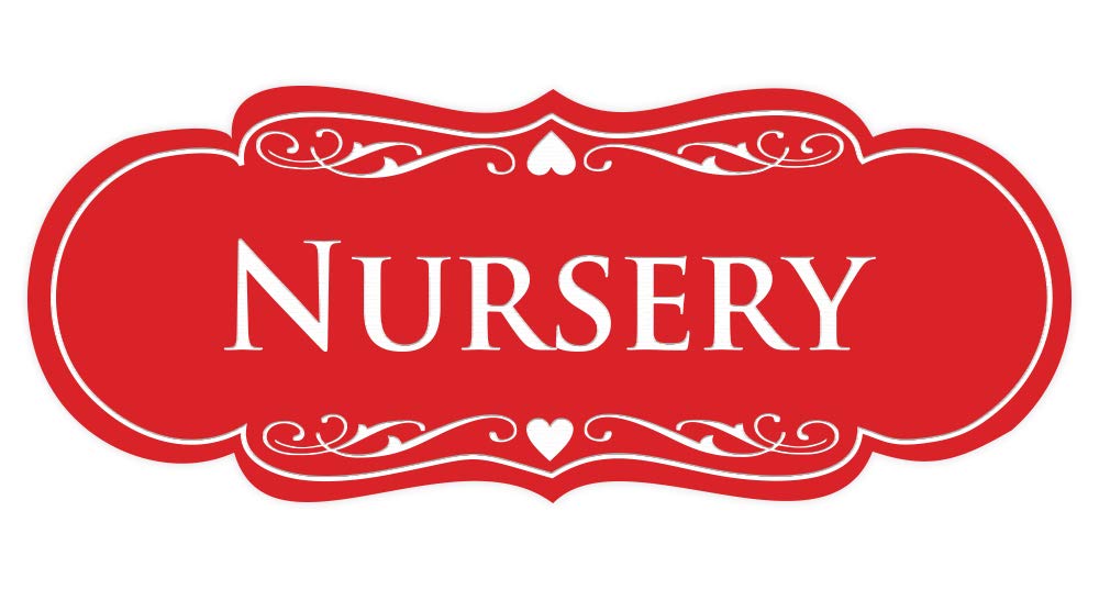 ByLITA Designer Nursery Sign - Medium Size, Red - Perfect for Baby Room Decor, Gender Reveal, and Nursery Wall Art
