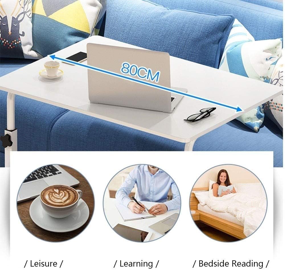 POCHY Adjustable Height Overbed Table with Lockable Wheels - Mobile Standing Desk for Laptop, Bedside Table, Hospital Use, and Home Office Workstation