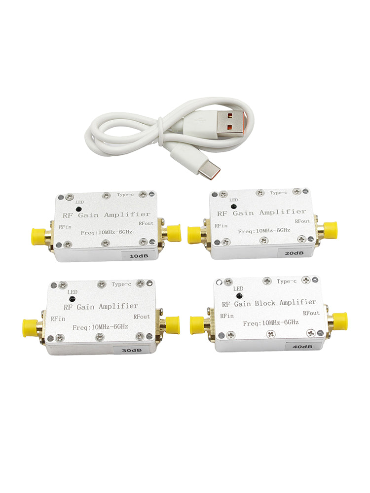 10M-6GHz RF Amplifier - 10dB/20dB/30dB/40dB High Gain Driver Receiver - Signal Booster for Ham Radio, Wireless Communication & Antenna Systems
