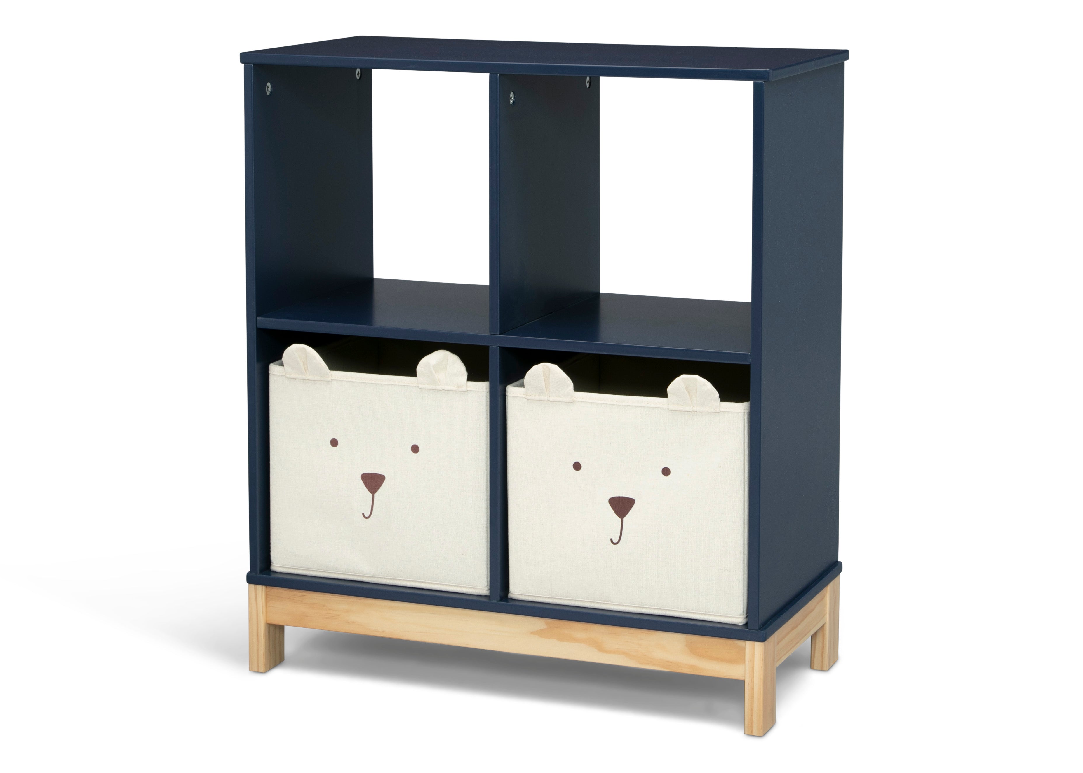 Brannan Bear Bookcase with Bins - Kids Wooden Bookshelf with Storage Bins for Nursery, Playroom & Bedroom Organization