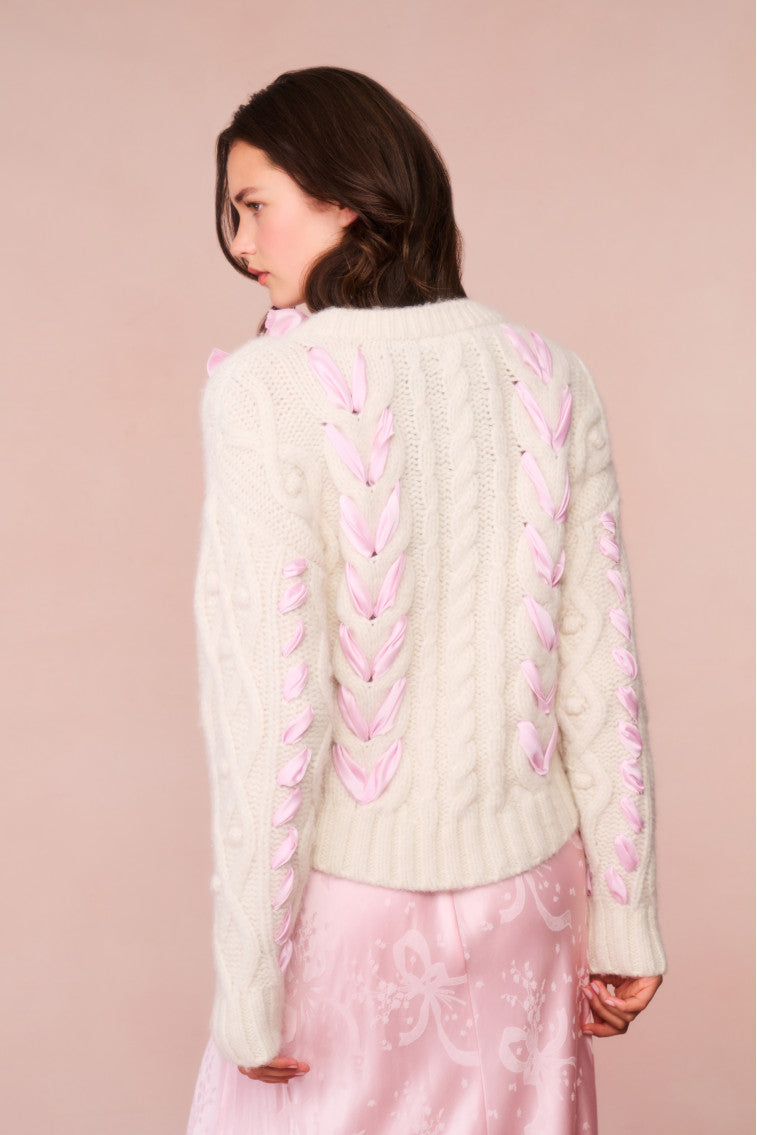 Soft & Warm Parson Alpaca Blend Ribbon Pullover Sweater - Cozy Winter Knitwear for Women | Perfect for Casual Outings & Holiday Gatherings