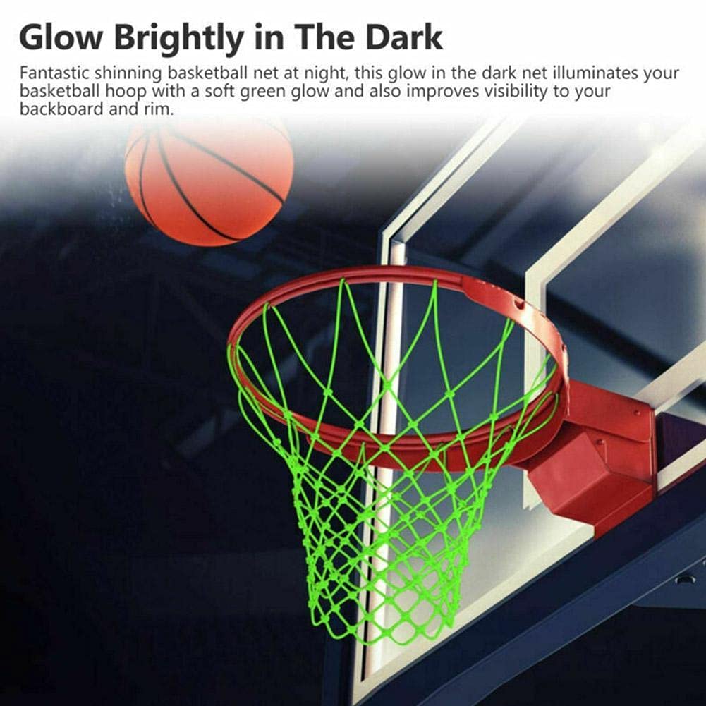 Glow in The Dark Basketball Net - Luminous Replacement Hoop Net for Outdoor & Indoor Use - All Weather Anti-Whip Basketball Goal Net - Perfect for Night Games, Backyard Play & Driveway Practice