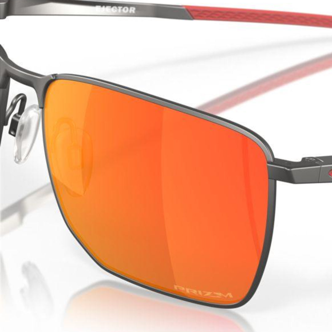 Oakley Ejector Matte Gunmetal/Prizm Ruby Sunglasses 0OO4142 414202 - Polarized Sports & Driving Shades for Men & Women