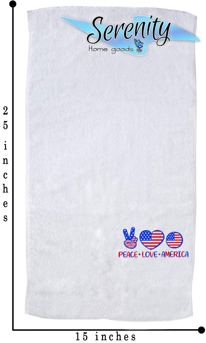 Patriotic American Flag Hand Towels - Red White and Blue Kitchen & Bath Decor for Memorial Day, 4th of July, Spring and Fall | USA Home Holiday Decorations | Perfect for Summer BBQs, Pool Parties & Patriotic Home Styling