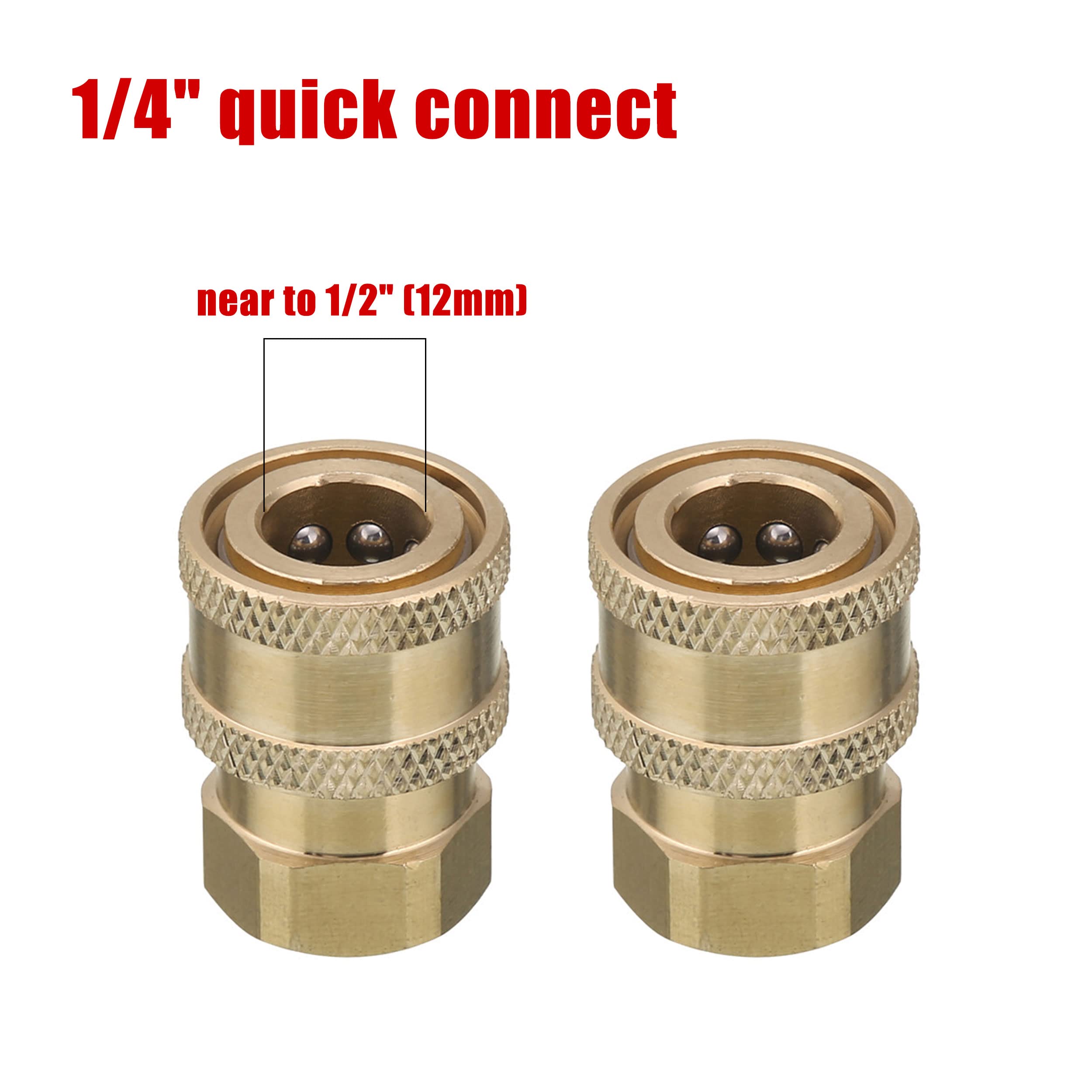 1/4 Inch Quick Connect Pressure Washer Coupler - Heavy Duty & Universal Fit for Tool Daily Use - Perfect for Home Cleaning, Car Washing, and Outdoor Maintenance