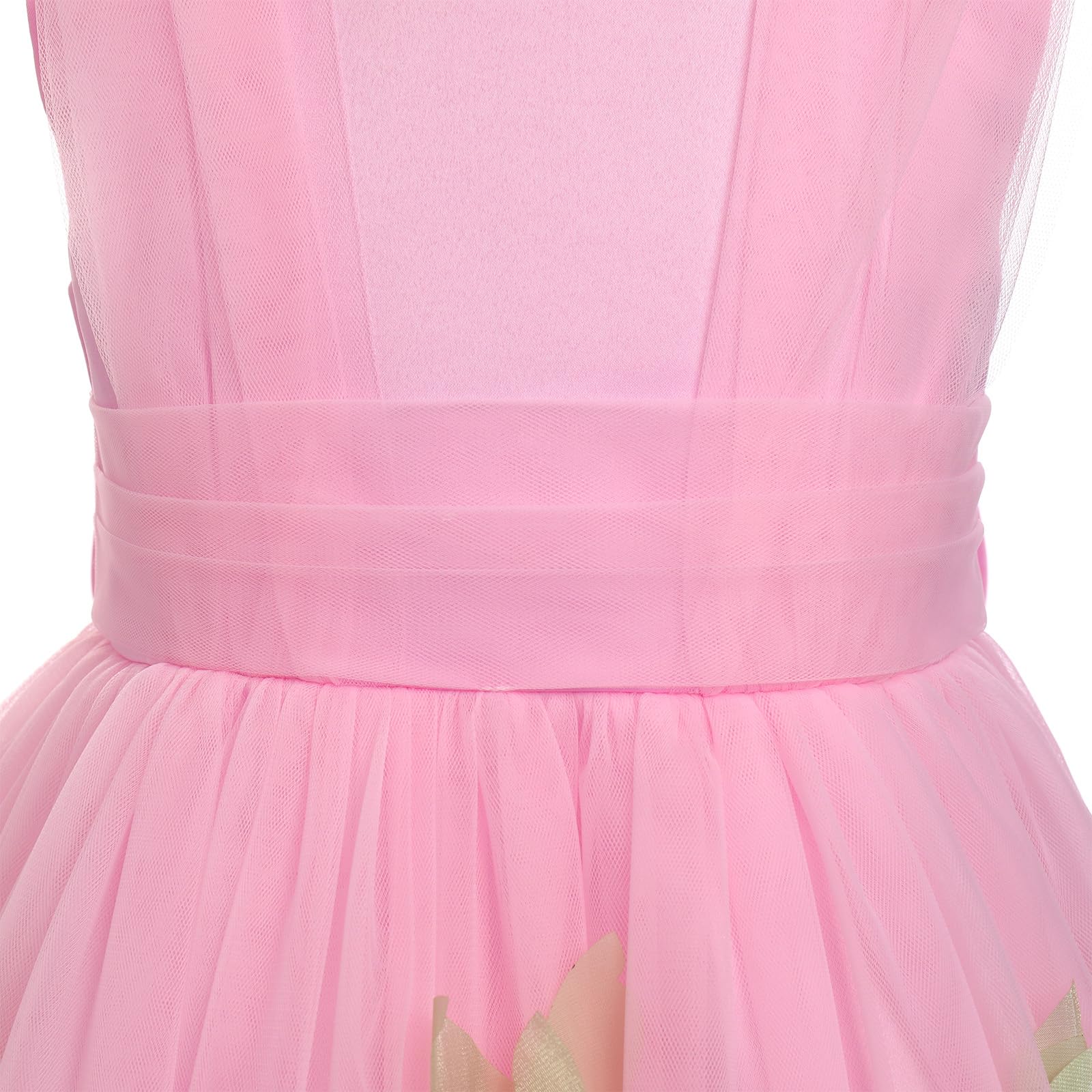 OBEEII 3D Butterfly Tulle Dress for Toddler Girls - Sleeveless Bowknot Tutu Dress for Birthday Party, Pageant & Flower Girl Occasions