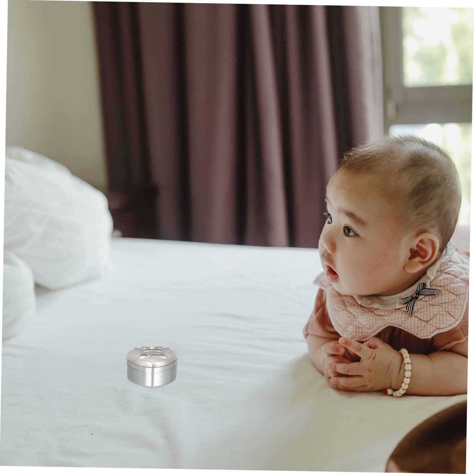ORFOFE Alloy Baby Tooth Box Set - Elegant Keepsake Organizer for Newborn & Kids' Deciduous Teeth | Perfect Baby Shower Gift & Childhood Memory Preservation