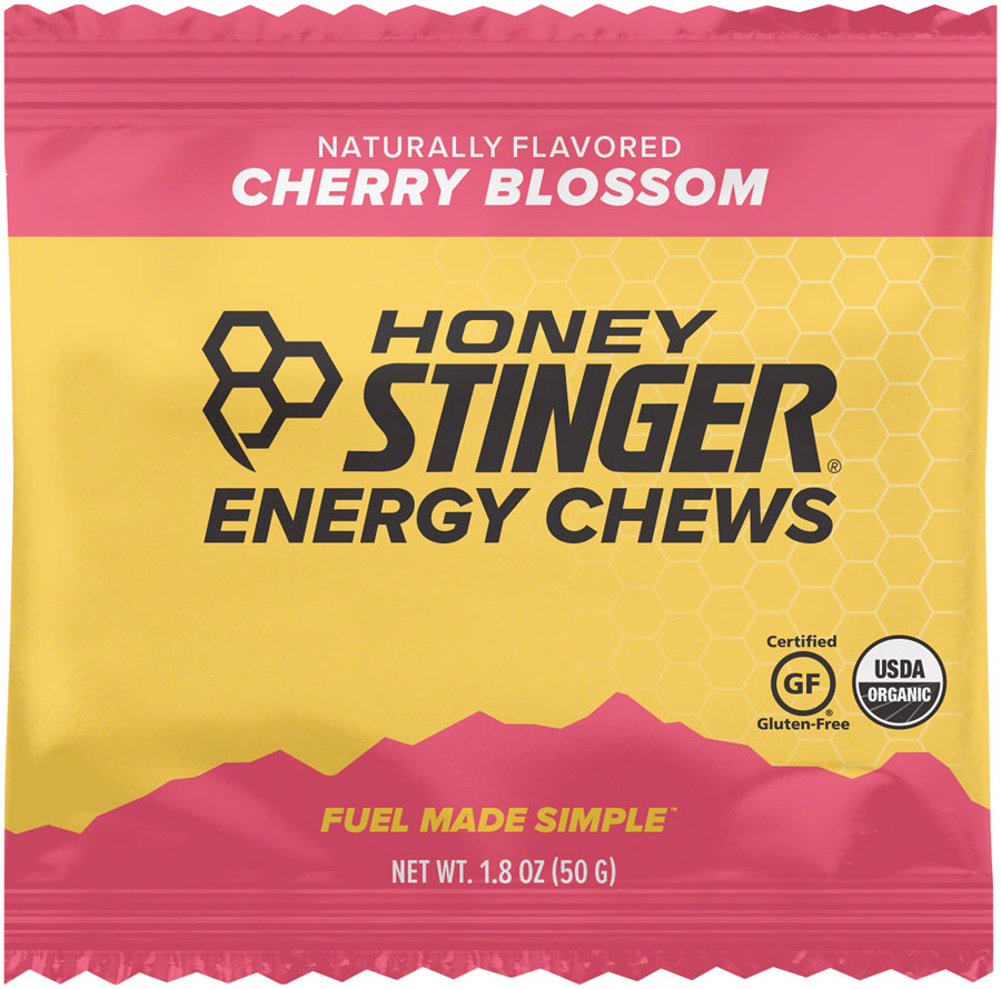 2 Pack Honey Sticker Organic Energy Chews - Cherry Blossom Flavor, Gluten Free, Vegan, Non-GMO - Perfect for Runners, Cyclists & Outdoor Activities