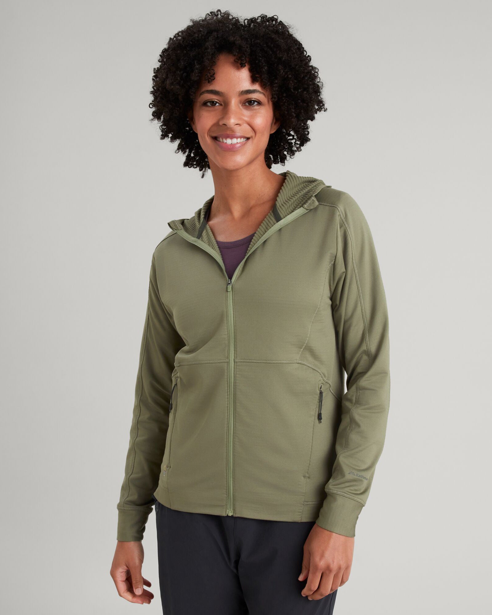 WELL.DER.NESS Women's Fleece Hooded Jacket - Soft & Cozy Winter Pullover for Outdoor Activities, Hiking & Casual Wear - Beech Color