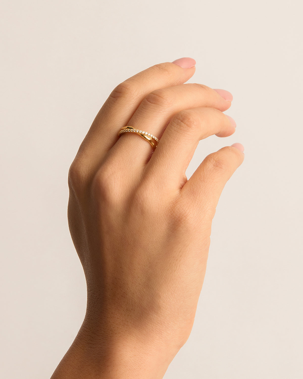 18K Gold Vermeil Entwined Hearts Ring for Women - Romantic Couple Jewelry Gift for Anniversary, Valentine's Day & Special Occasions