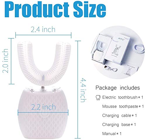 Automatic Ultrasonic Toothbrush for Adults - 360° Sonic Electric Toothbrush with Whitening, Waterproof & Rechargeable - Portable Travel & Home Dental Care (White) | Perfect for Daily Oral Hygiene, On-the-Go Use, and Family Dental Care