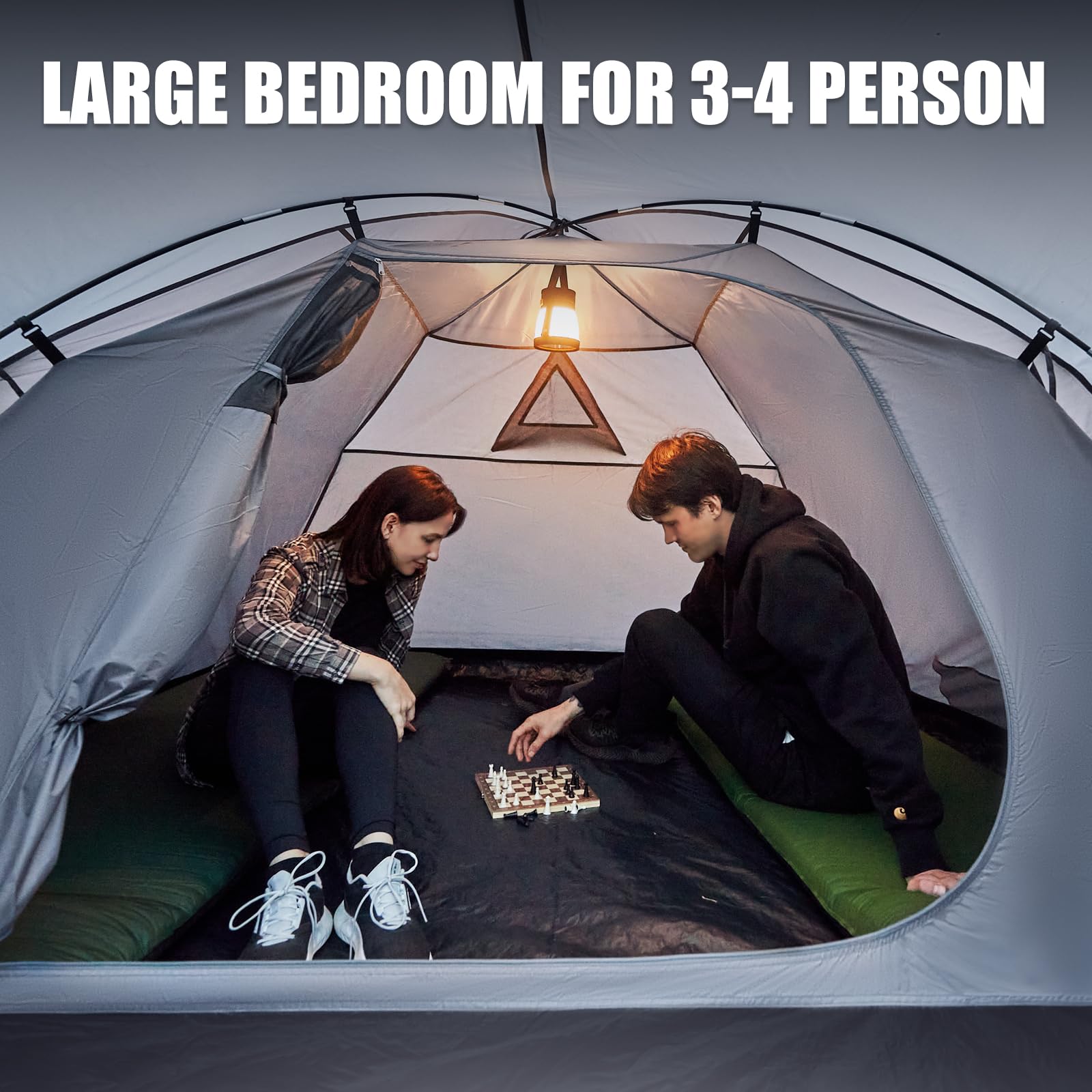 **Waterproof 3-4 Person Dome Camping Tent with Rainfly – 4000mm PU Coating for Family, Festival, Trekking & Garden Use – Perfect for Outdoor Adventures, Travel & Backpacking**