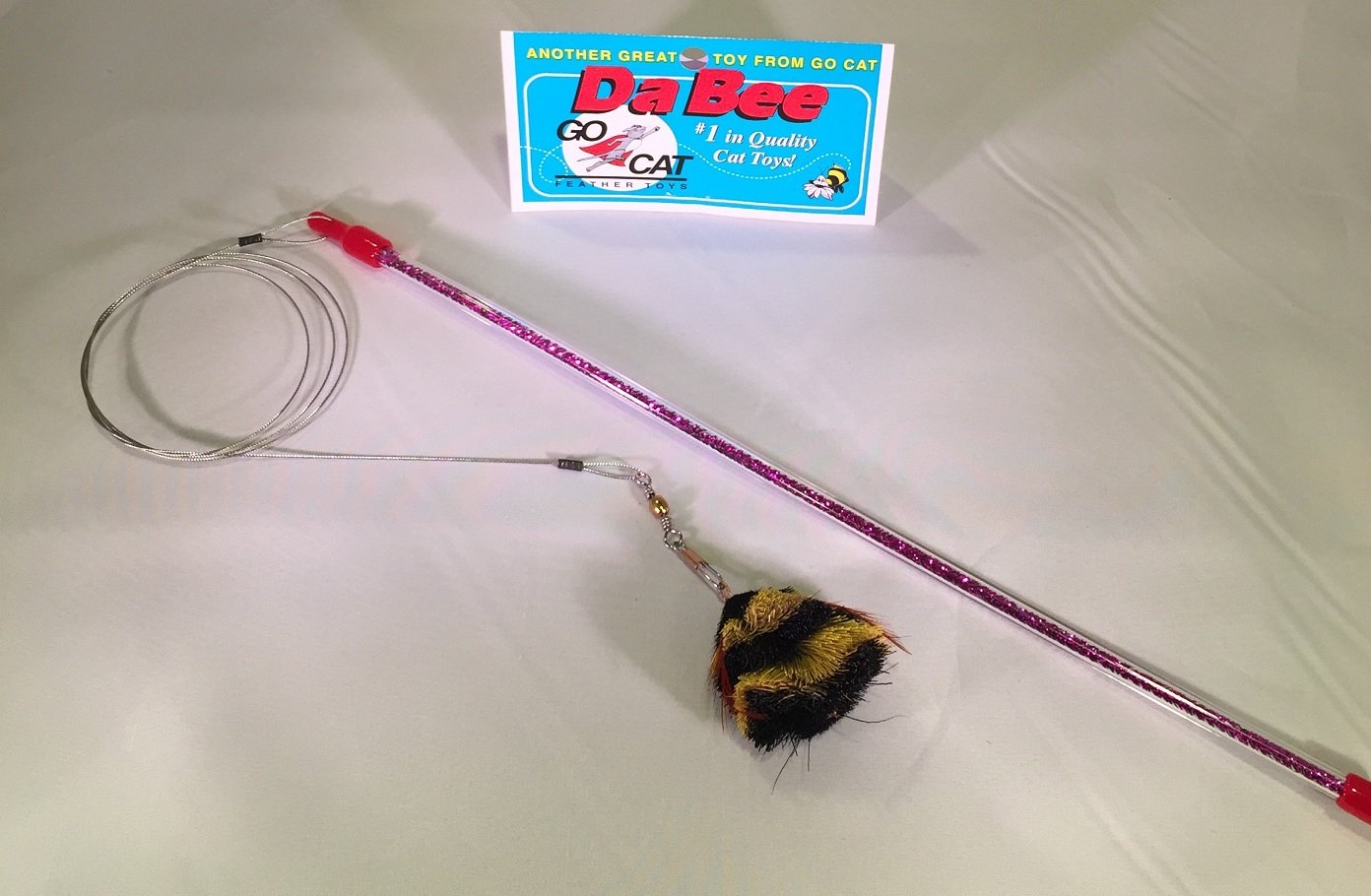 Interactive Cat Teaser Wand Toy - CoolCyberCats Go Cat Da Bee from The Maker of Da Bird & Cat Catcher - Fun Exercise & Bonding Toy for Indoor Cats